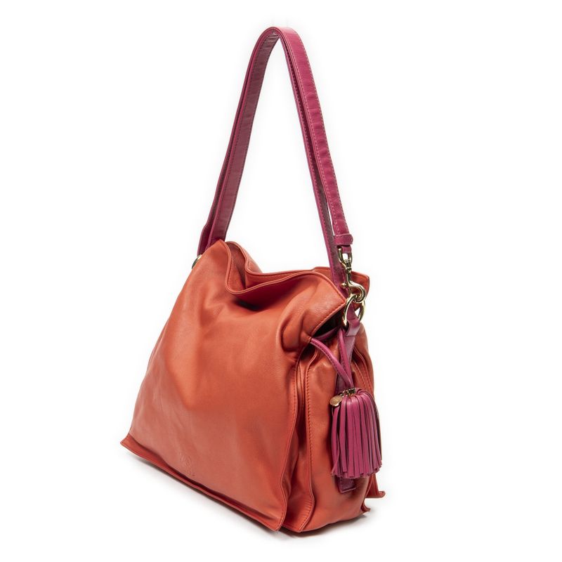 Loewe Orange Pink Calfskin Leather
