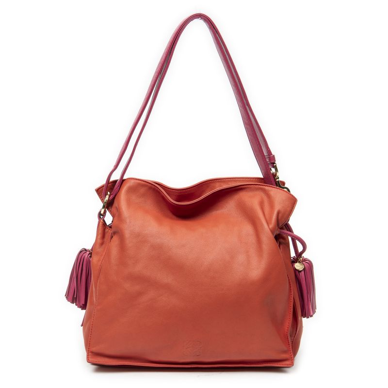 Loewe Orange Pink Calfskin Leather