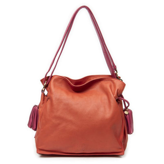 Loewe Orange Pink Calfskin Leather