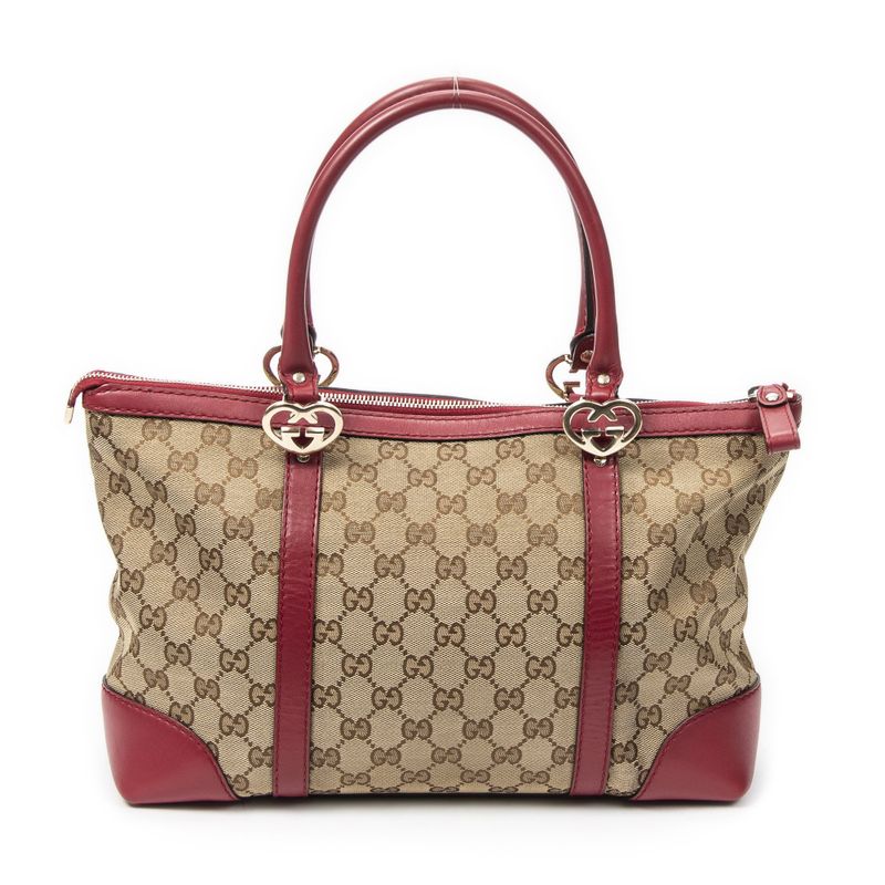Gucci la Bree Tote Pink Beige GG Canvas
