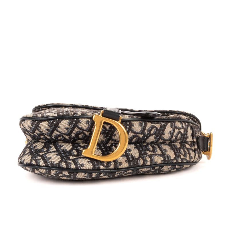 Dior Blue Canvas Bree Kusaddle Navy