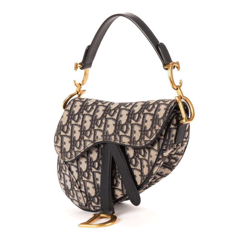 Dior Blue Canvas Bree Kusaddle Navy