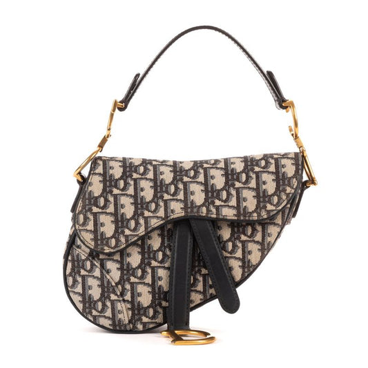 Dior Blue Canvas Bree Kusaddle Navy