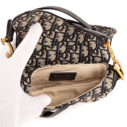 Dior Blue Canvas Bree Kusaddle Navy