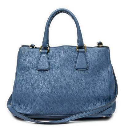 Prada Classic Shopping Tote Blue Vitello Daino
