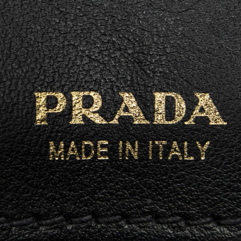 Prada Small Colbert Bag Black Embroidery Canvas