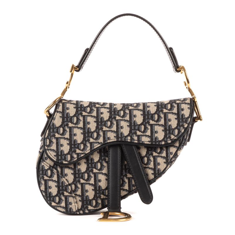 Dior Blue Canvas Bree Kusaddle Navy