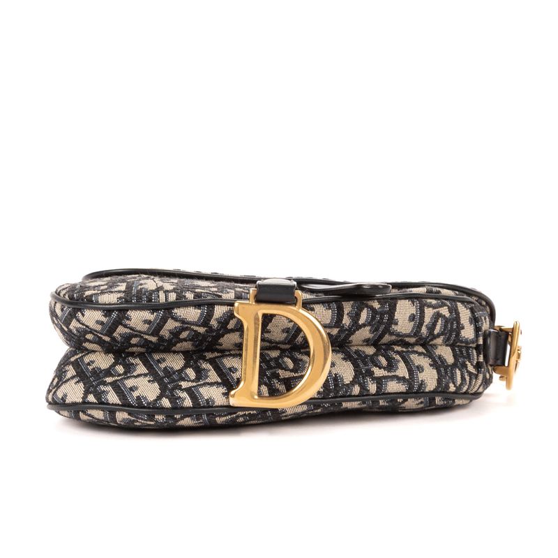 Dior Blue Canvas Bree Kusaddle Navy