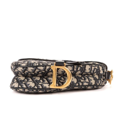 Dior Blue Canvas Bree Kusaddle Navy