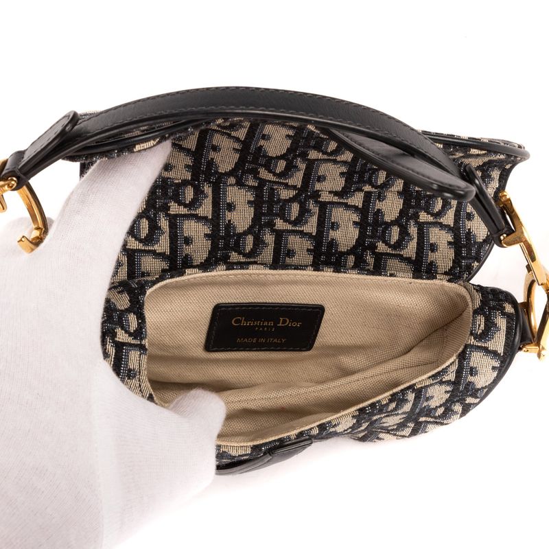 Dior Blue Canvas Bree Kusaddle Navy
