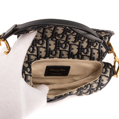 Dior Blue Canvas Bree Kusaddle Navy