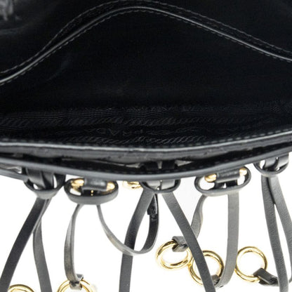 Prada Small Colbert Bag Black Embroidery Canvas