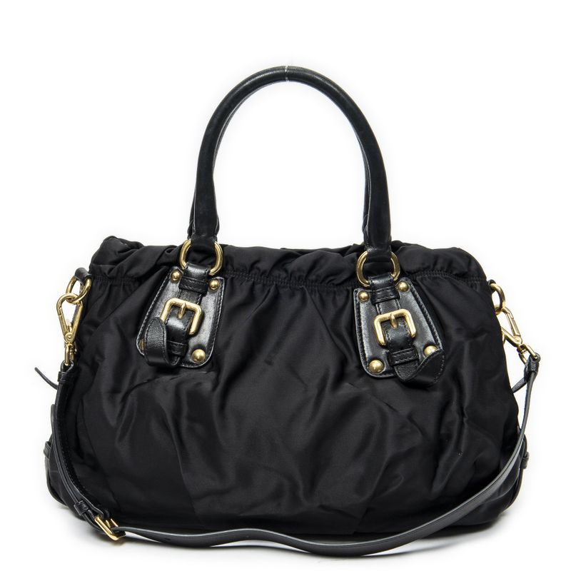 Prada Jacket Shopping Tote Black Canvas