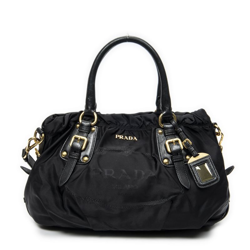 Prada Jacket Shopping Tote Black Canvas