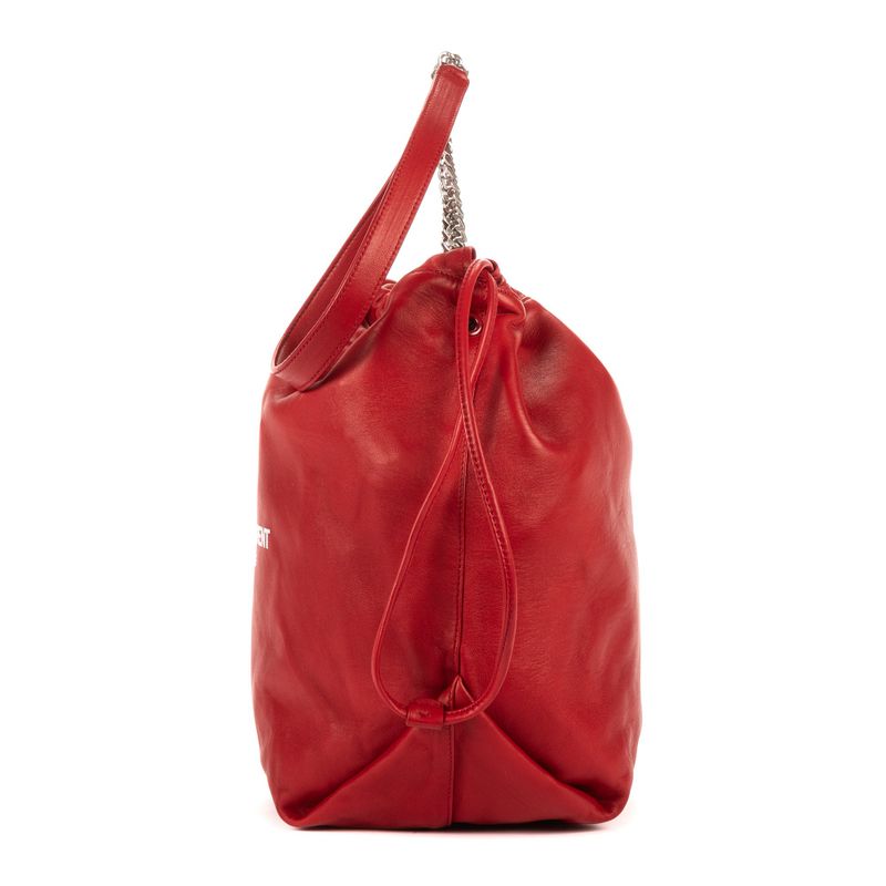 Saint Laurent Yves Teddy Bucket Red Smooth Leather