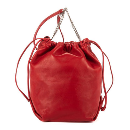 Saint Laurent Yves Teddy Bucket Red Smooth Leather