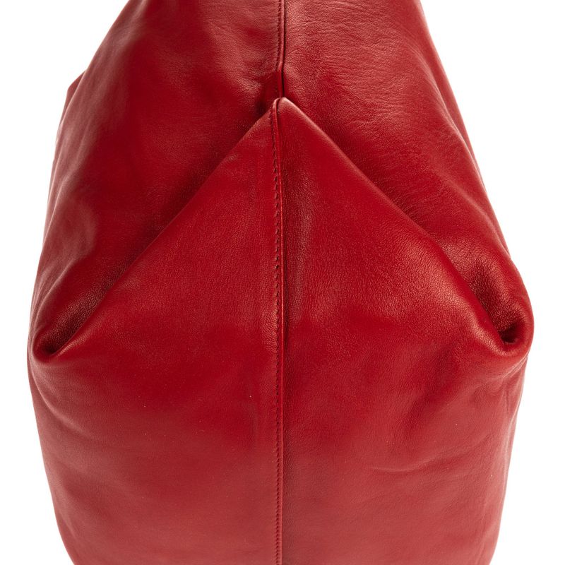 Saint Laurent Yves Teddy Bucket Red Smooth Leather