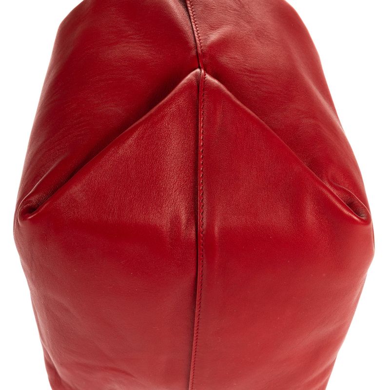 Saint Laurent Yves Teddy Bucket Red Smooth Leather