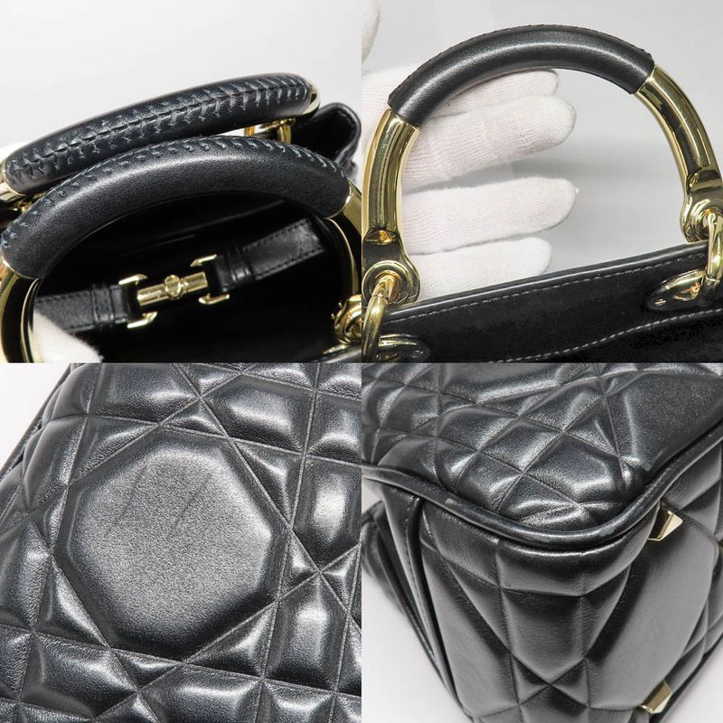 Dior 95.22 Cannage Handbag 2-Way Shoulder Calfskin