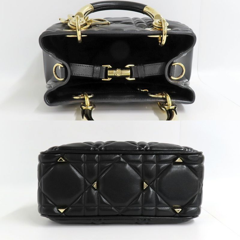 Dior 95.22 Cannage Handbag 2-Way Shoulder Calfskin