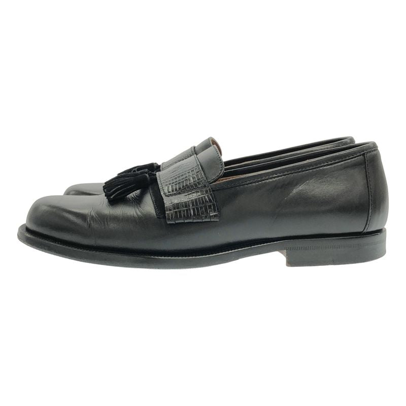 Versace Gianni Old Leather Tassel Loafer Black 6