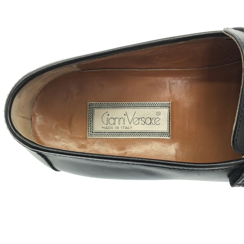 Versace Gianni Old Leather Tassel Loafer Black 6