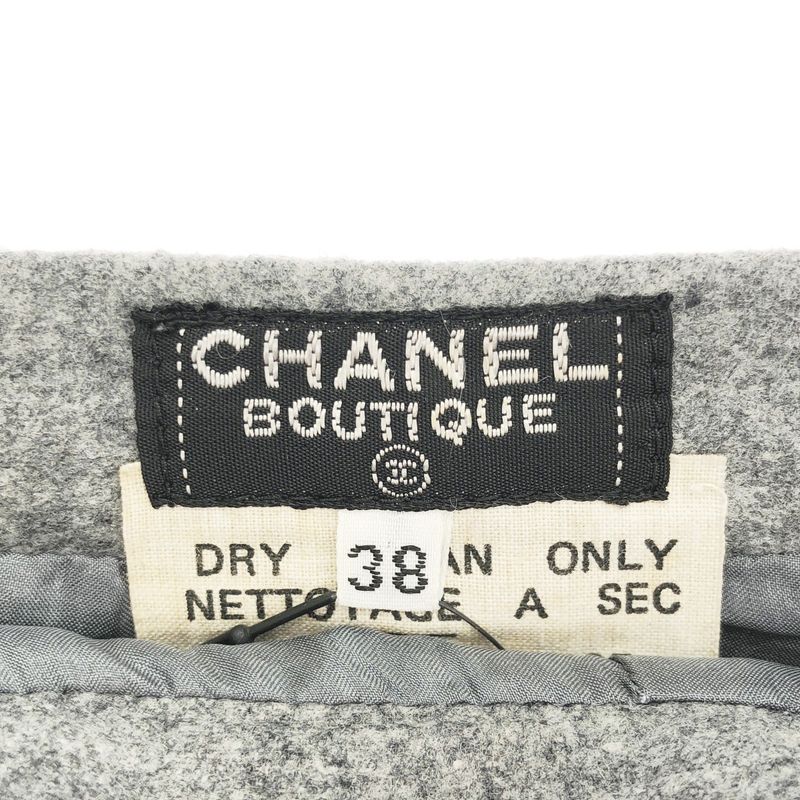Chanel Vintage Tight Skirt Gray 38
