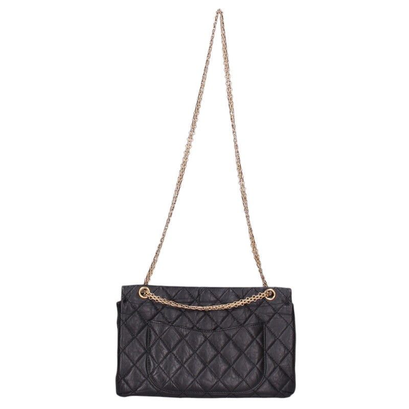 Chanel 2.55 Large Aged Calfskin Double Flap Chain Shoulder Bag