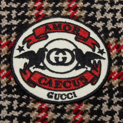 Gucci Houndstooth Black Brown Red Cashmere