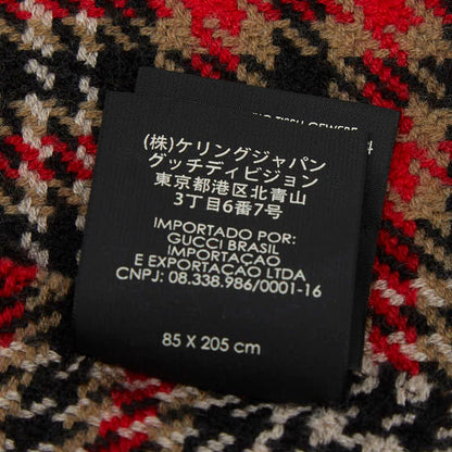 Gucci Houndstooth Black Brown Red Cashmere