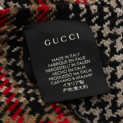Gucci Houndstooth Black Brown Red Cashmere