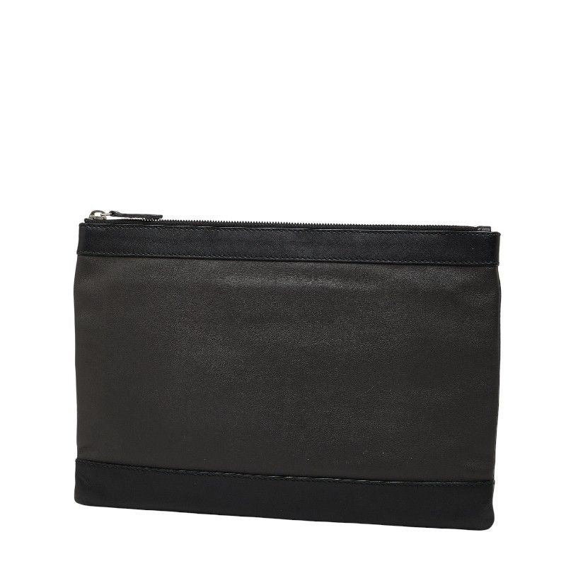 Balenciaga Navy Clip M Clutch Black Leather