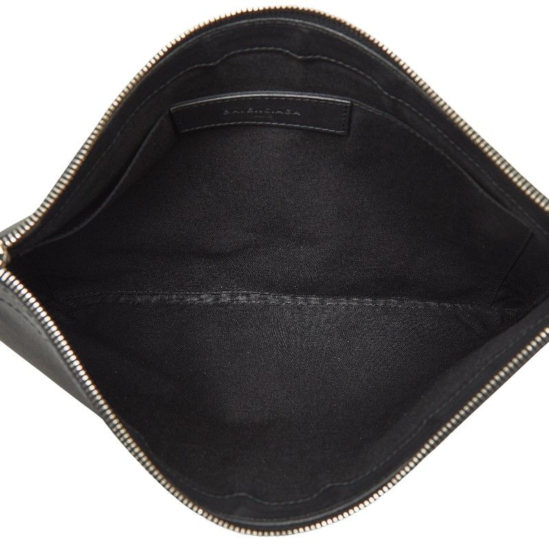 Balenciaga Navy Clip M Clutch Black Leather