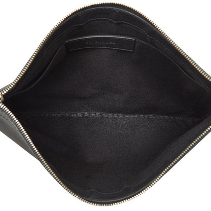 Balenciaga Navy Clip M Clutch Black Leather