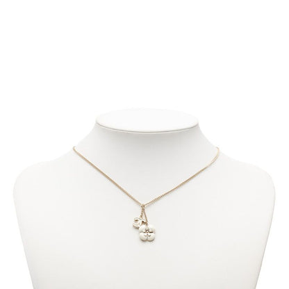 Chanel CC Logo Camellia Gold White Plated