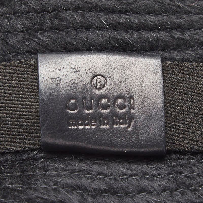 Gucci Hat L Black Leather Rabbit
