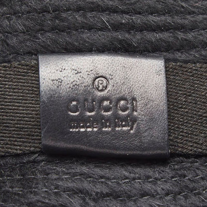 Gucci Hat L Black Leather Rabbit