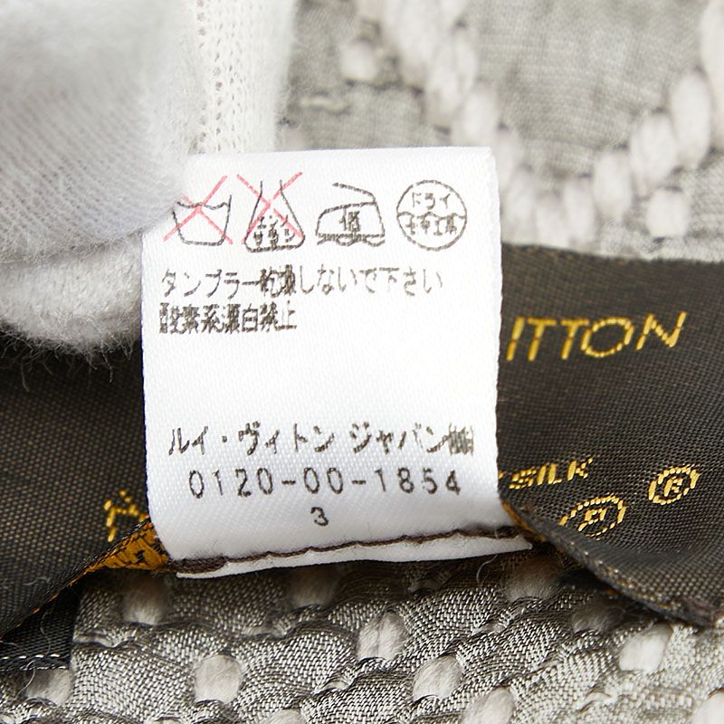 Louis Vuitton Logomania Scarf Gripe Lou Gray Wool Silk