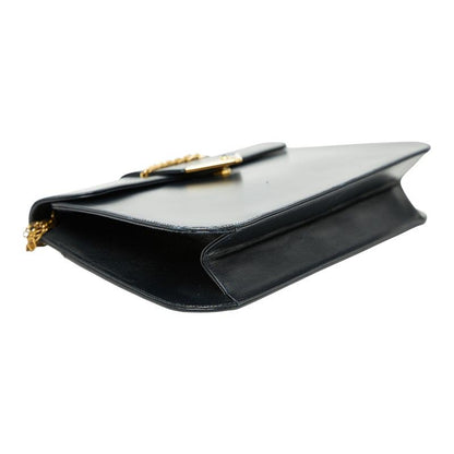 Cartier Saffiano Line Chain Shoulder Bag Navy Leather