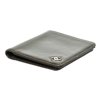 Chanel CC Logo Bronze Brown Black Patent Leather
