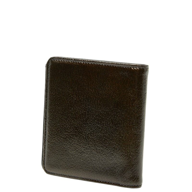 Chanel CC Logo Bronze Brown Black Patent Leather