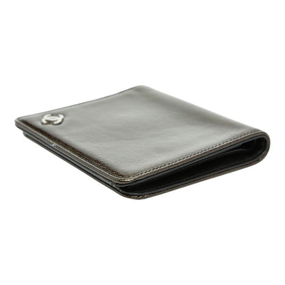 Chanel CC Logo Bronze Brown Black Patent Leather