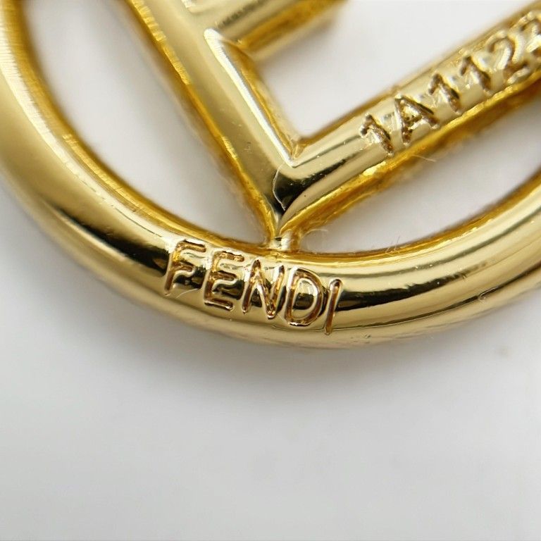 Fendi Earrings Gold Plated Rhinestone