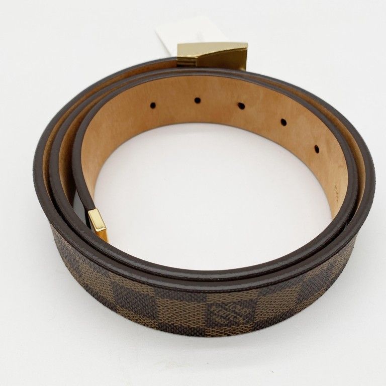 Louis Vuitton Belt Ceinture Carre Ebene Damier Gold