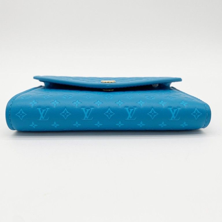 Louis Vuitton Wallet Nanogram Portefeuille Victorine Blue Leather