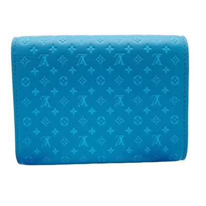 Louis Vuitton Wallet Nanogram Portefeuille Victorine Blue Leather
