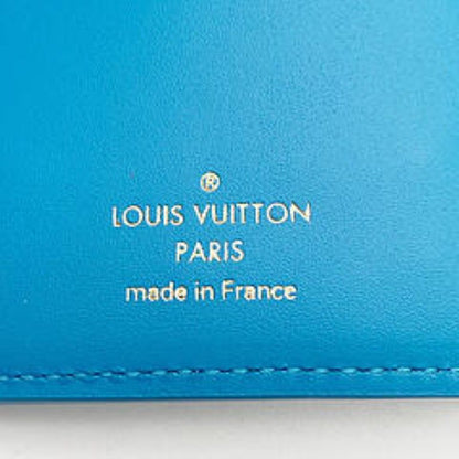 Louis Vuitton Wallet Nanogram Portefeuille Victorine Blue Leather