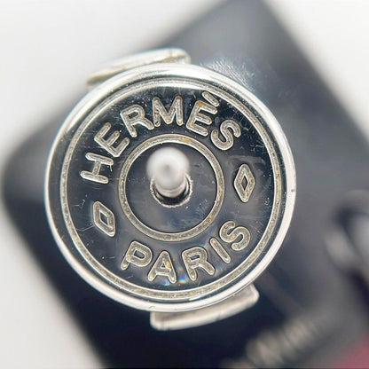 Hermes Earrings Motif Purple Brown Buffalo Horn Lacquer Wood