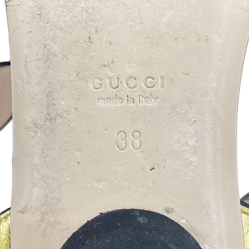 Gucci Sandals 38 Gold Pearl Outsole Reupholstered Leather