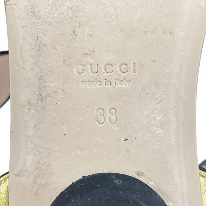 Gucci Sandals 38 Gold Pearl Outsole Reupholstered Leather